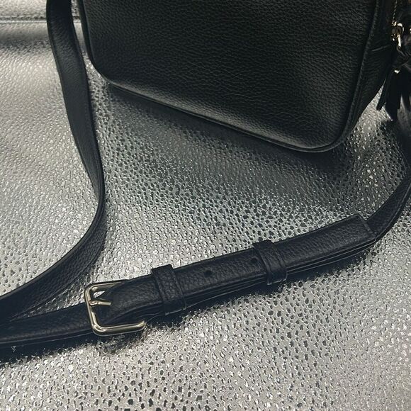 Kate Spade Pyper Mulberry Street Crossbody Bag Black Pebbled Leather Double Zip - Picture 8 of 10